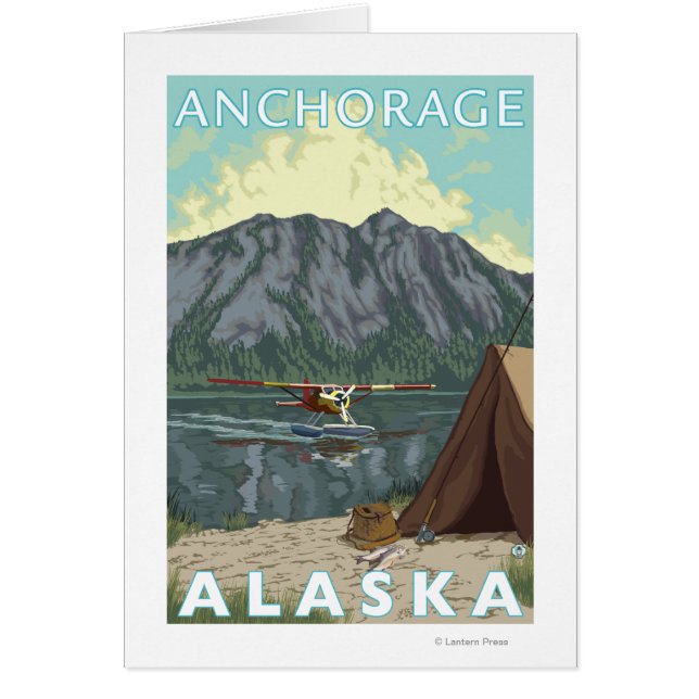 Cartão Plano Bush e Pesca - Anchorage, Alasca (Frente)