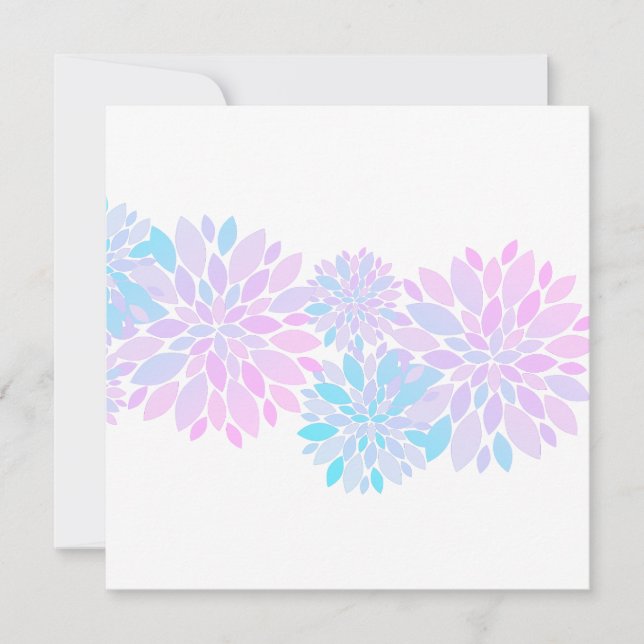 Cartão Plano com Padrão de Flores Pétalas Pastel (Frente)
