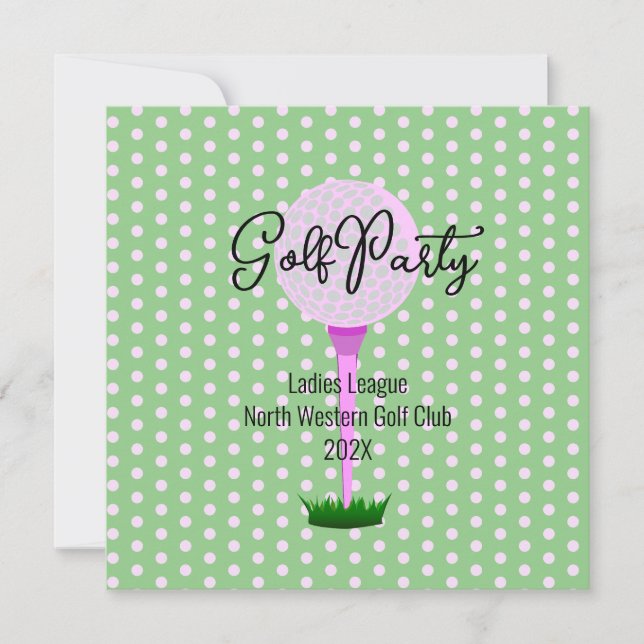 Cartão Plano Convite de festas de Golf League (Frente)