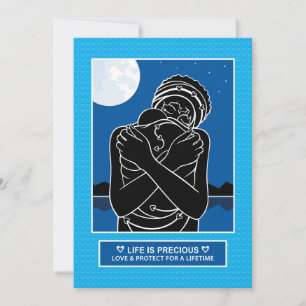 Cartão plano de 3_5"x7" com amor e proteção