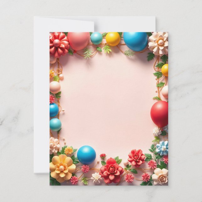 Cartão plano de aniversário (Frente)