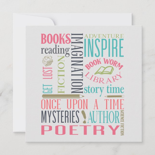 Cartão plano de arte de metrô de biblioteca (Frente)