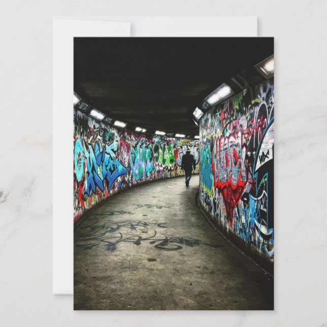 Cartão plano de arte do grafite do metrô (Frente)