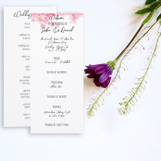 Cartão Plano de Casamento Rústico com Flor Rosa Mi (Criador carregado)