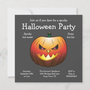 Cartão Plano de Convite à Abóbora Halloween