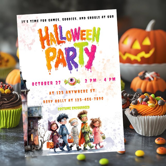 Cartão Plano de Convite à Saída Noturna de Pequeno (Criador carregado)