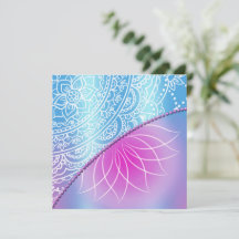 Cartão Plano de Convite de Aniversário de Lace & P