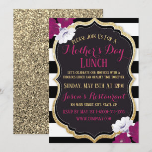 Cartão Plano de Convite para Almoço do Dia da M