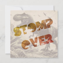 Cartão Plano de Convite para Dinossauro T-rex