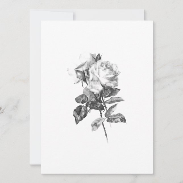 Cartão plano de convite para o dia de casamento (Frente)