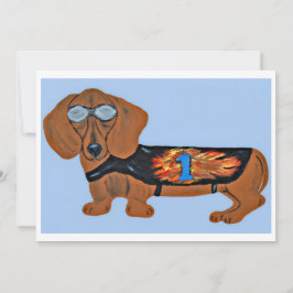 Cartão Plano de Dachshund com Jaqueta de Corrida