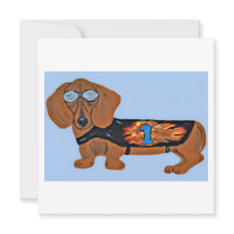 Cartão Plano de Dachshund com Jaqueta de Corrida