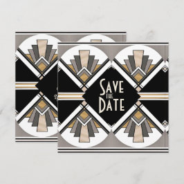 Cartão Plano de Data para Salvar em Art Deco