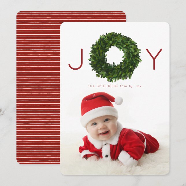 Cartão plano de férias de Natal em Boxwood (Frente/Verso)