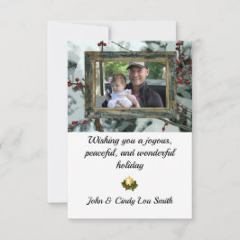 Cartão plano de férias de Natal Red Winter Berries