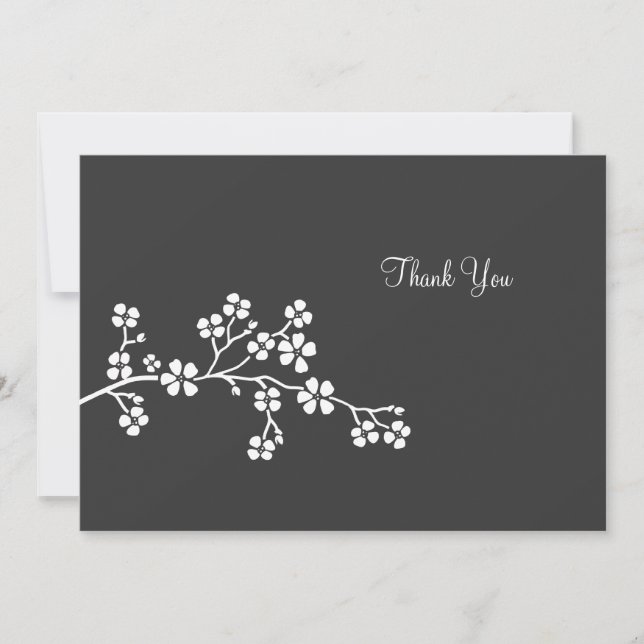Cartão plano de flor de cerejeira prateada Bilhete (Frente)