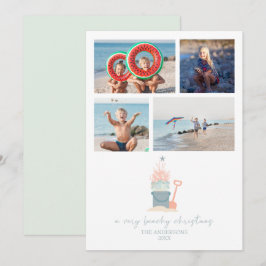 Cartão Plano de Foto de Natal Costeiro à Margem