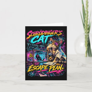 Cartão Plano de Fuga Engraçado do Gato de Schrödingers Pr