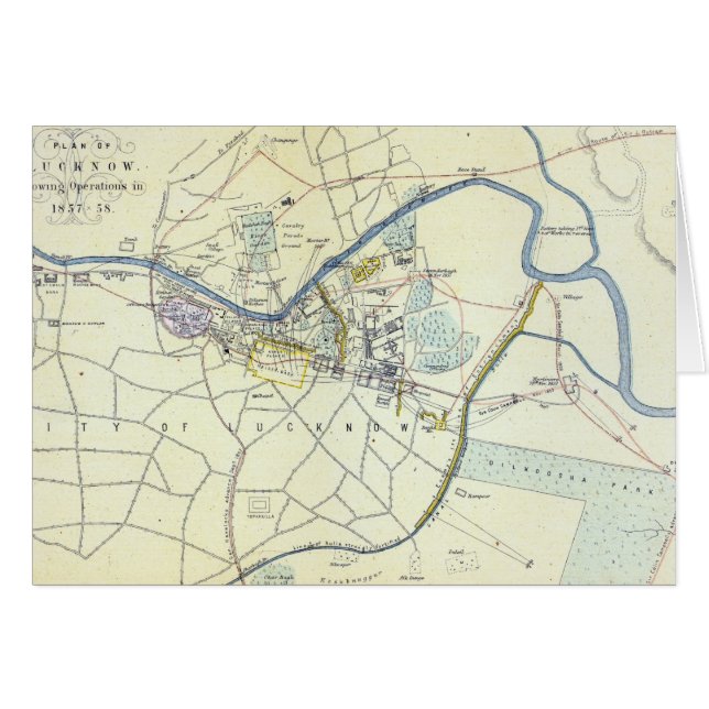 Cartão Plano de Lucknow que mostra operações (Frente Horizontal)