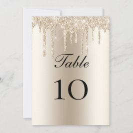 Cartão Plano de Mesa de Casamento com Brilho de Ch