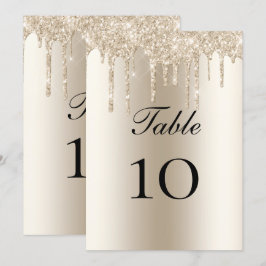 Cartão Plano de Mesa de Casamento com Brilho de Ch