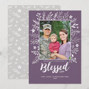 Cartão Plano de Natal Abundante Roxo de Férias