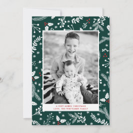 Cartão Plano de Natal com Frutas Vermelhas de Inve