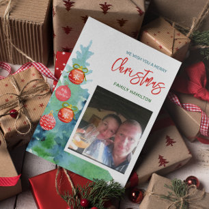Cartão plano de Natal de Foto de Orçamento