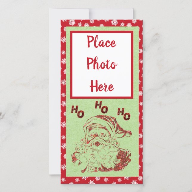 Cartão plano de Natal para Papais noeis reluzentes (Frente)