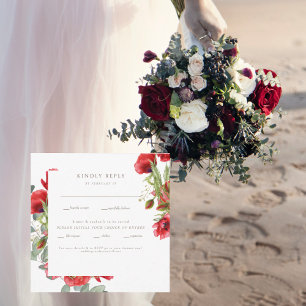 Cartão Plano de RSVP de Casamento com Texto Dourad