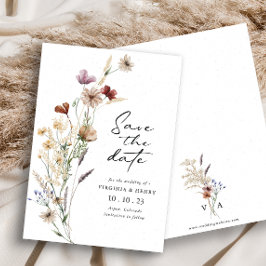 Cartão Plano de Salvar a Data Boho Branco