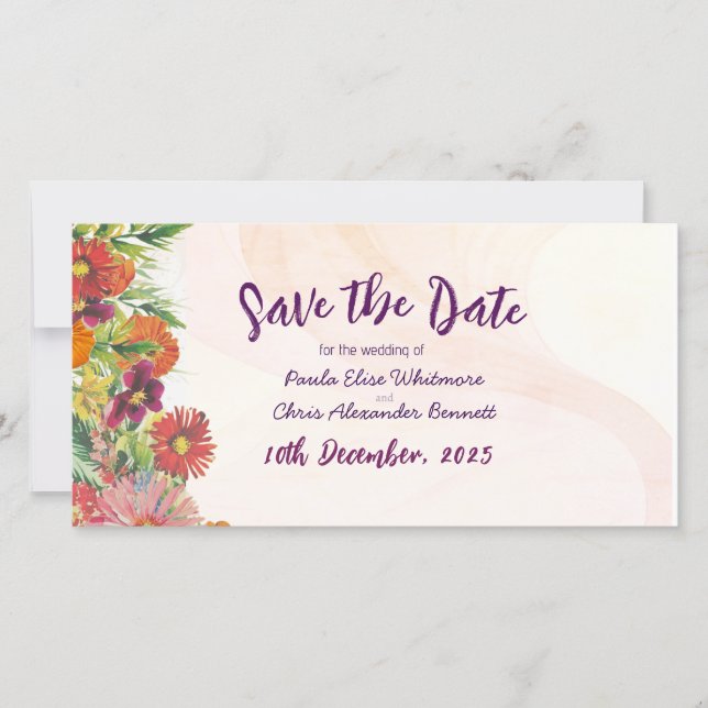 Cartão Plano de Salvar a Data do Casamento (Frente)
