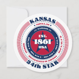 Cartão Plano de Tipografia Circular do Kansas