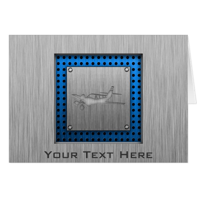 Cartão Plano de visão de metal escovado (Frente Horizontal)