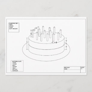 Cartão Plano do bolo de aniversário