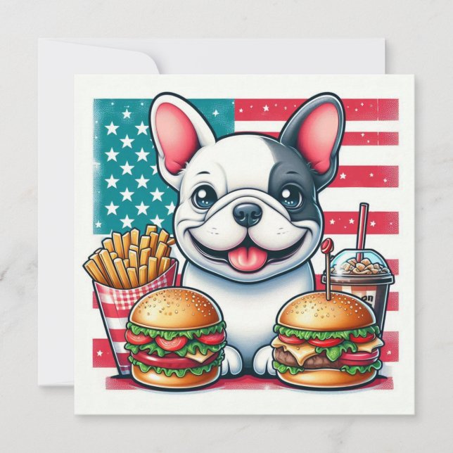 Cartão Plano do Bulldog Francês (Frente)