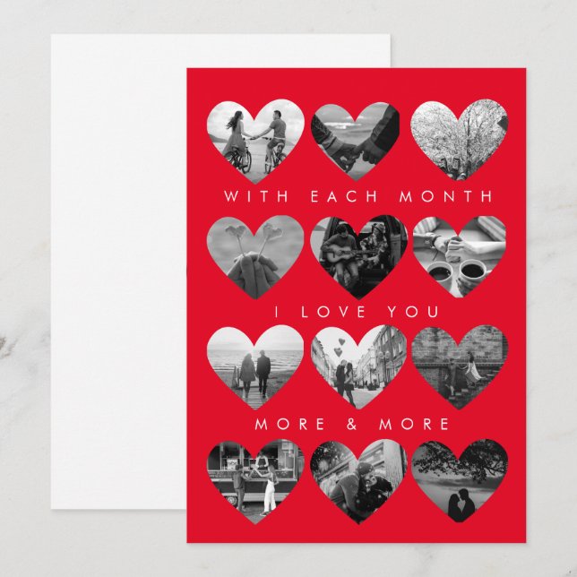 Cartão plano do Dia dos Namorados personalizável (Frente/Verso)