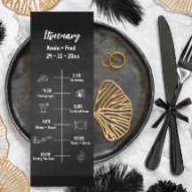 Cartão Plano do Programa de Casamento de Script Cl