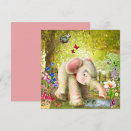 Cartão Plano Fantasia de Elefante Bebê