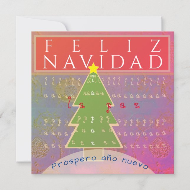 Cartão plano "Feliz Navidad" de Natal (Frente)