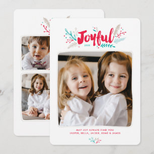 Cartão plano fotográfico de Natal de folhagem al