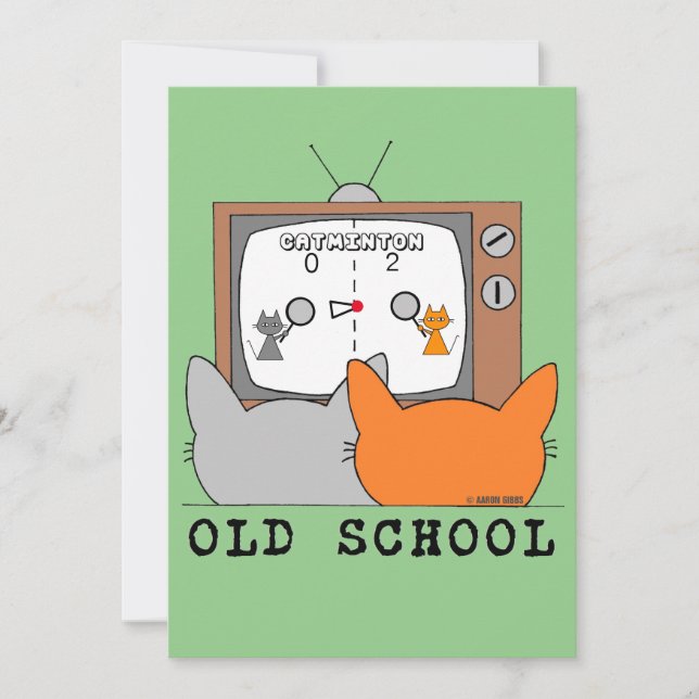 Cartão Plano - Gatos de Jogos de Vídeo Retro OLD S (Frente)