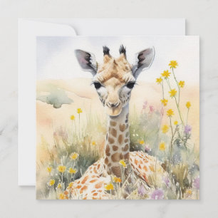 Cartão plano Giraffe
