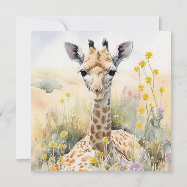 Cartão plano Giraffe (Frente)