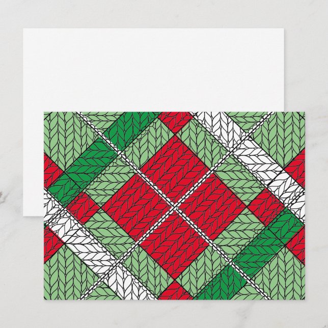 Cartão plano HOLIDAY ARGYLE KNIT 4.5x6.25 horizont (Frente/Verso)