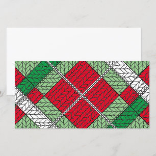 Cartão plano HOLIDAY ARGYLE KNIT 8x4 / Horizontal