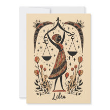 Cartão plano - Libra Celestial Zodiac Art