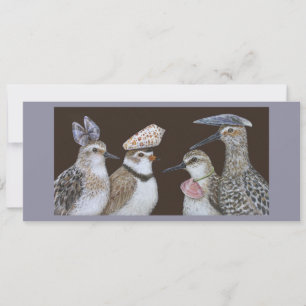 Cartão plano para aves curtas em festas