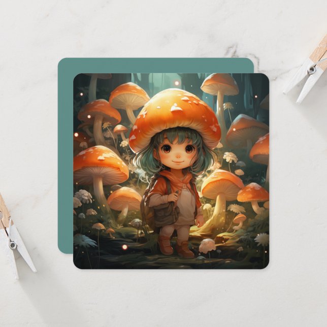 Cartão plano para cogumelos brancos (Frente/Verso In Situ)