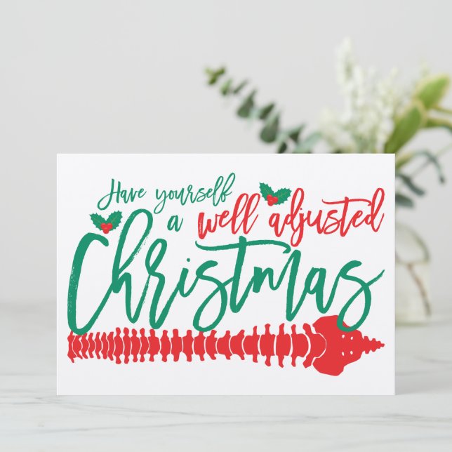 Cartão plano quiroprático de Natal bem ajustado (Em pé/Frente)